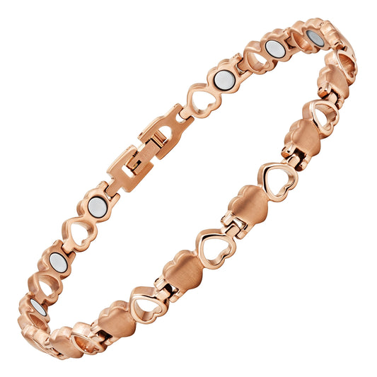 Women's Magnetic Anklet - Rose Gold Heart