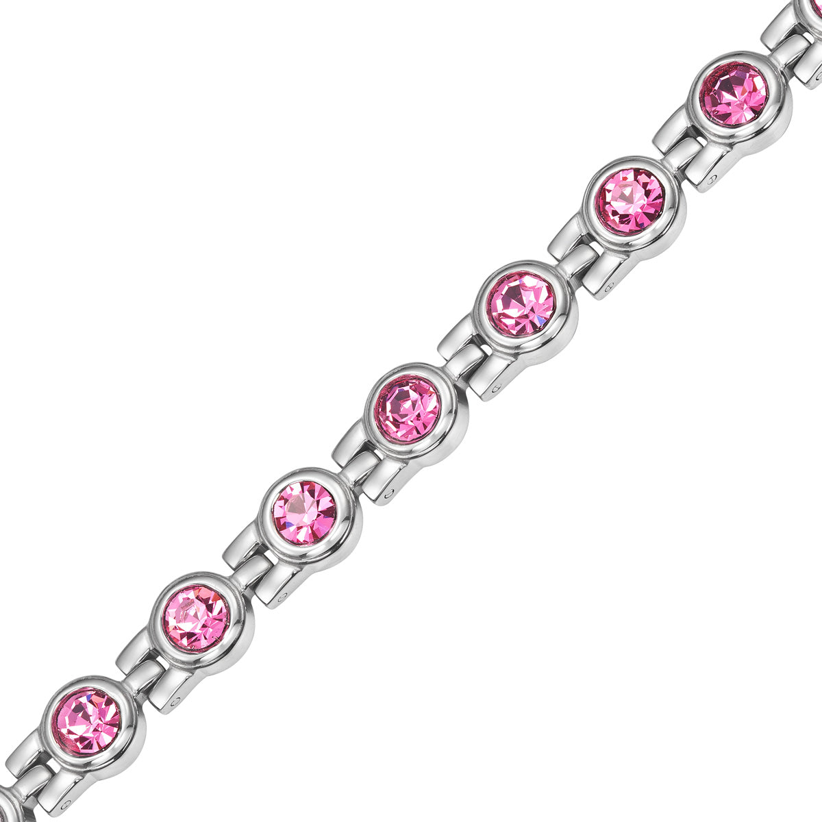 Women's Four Element Magnetic Bracelet with Pink Stone
