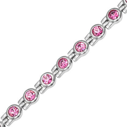 Women's Four Element Magnetic Bracelet with Pink Stone