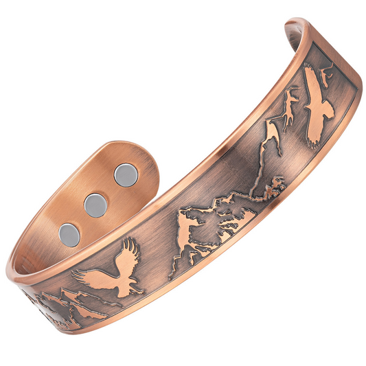 Men's Copper Eagle Magnetic Bangle Bracelet - New Design