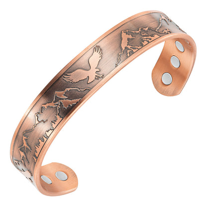 Men's Copper Eagle Magnetic Bangle Bracelet - New Design