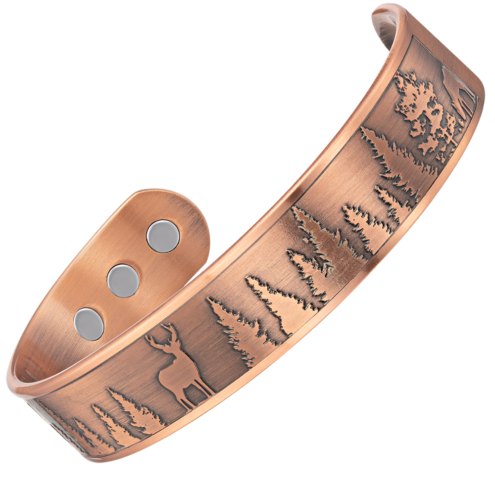 Men's Copper Deer Magnetic Bangle Bracelet - New Design
