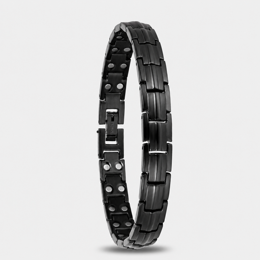Women's Black Titanium Double Row Magnetic Bracelet