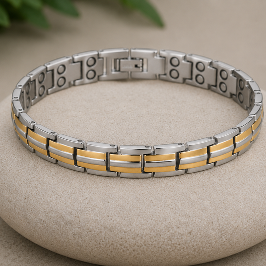 Women's High Power Magnetic Bracelet - Two Tone Rose Gold