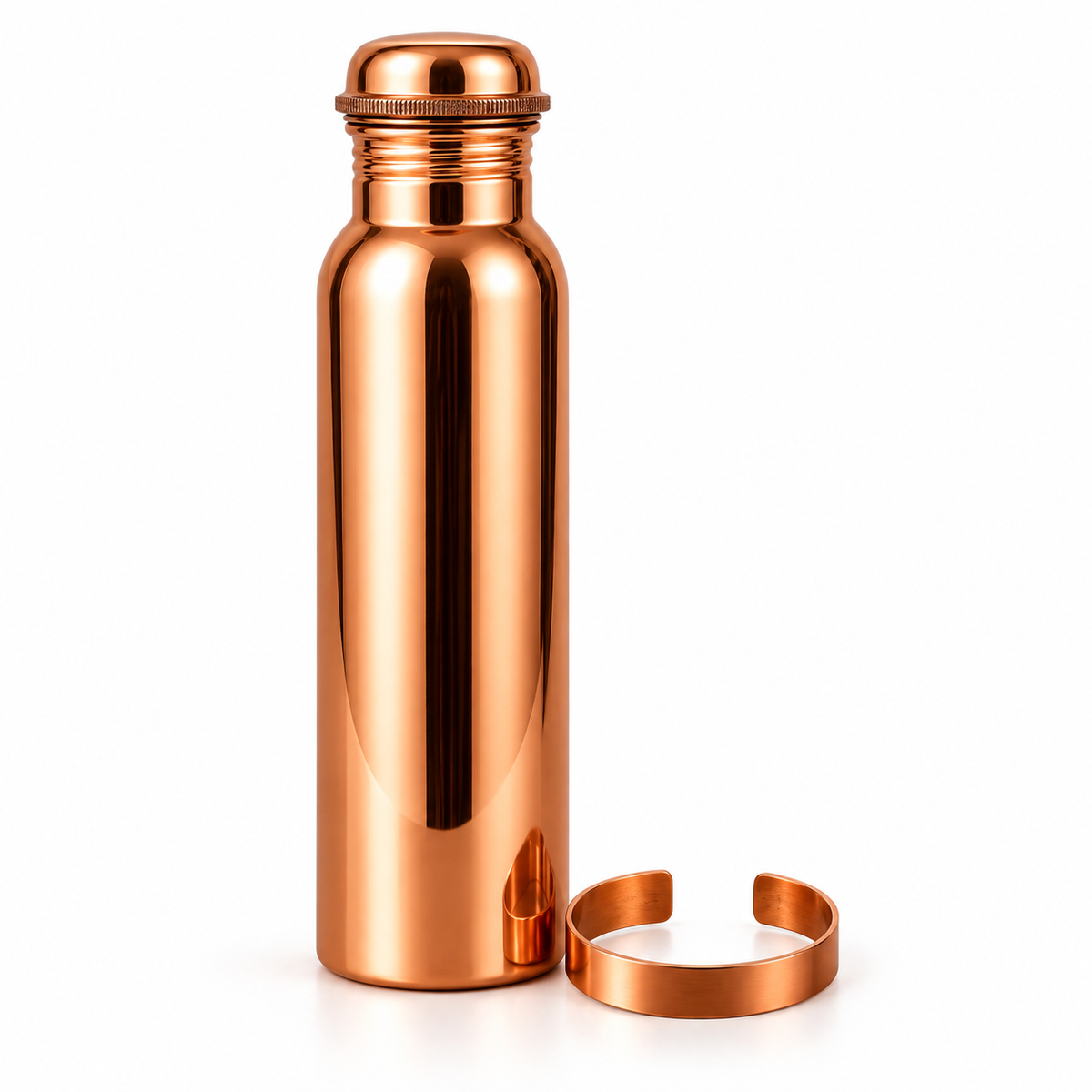 Pure Copper Bottle and Bracelet Set