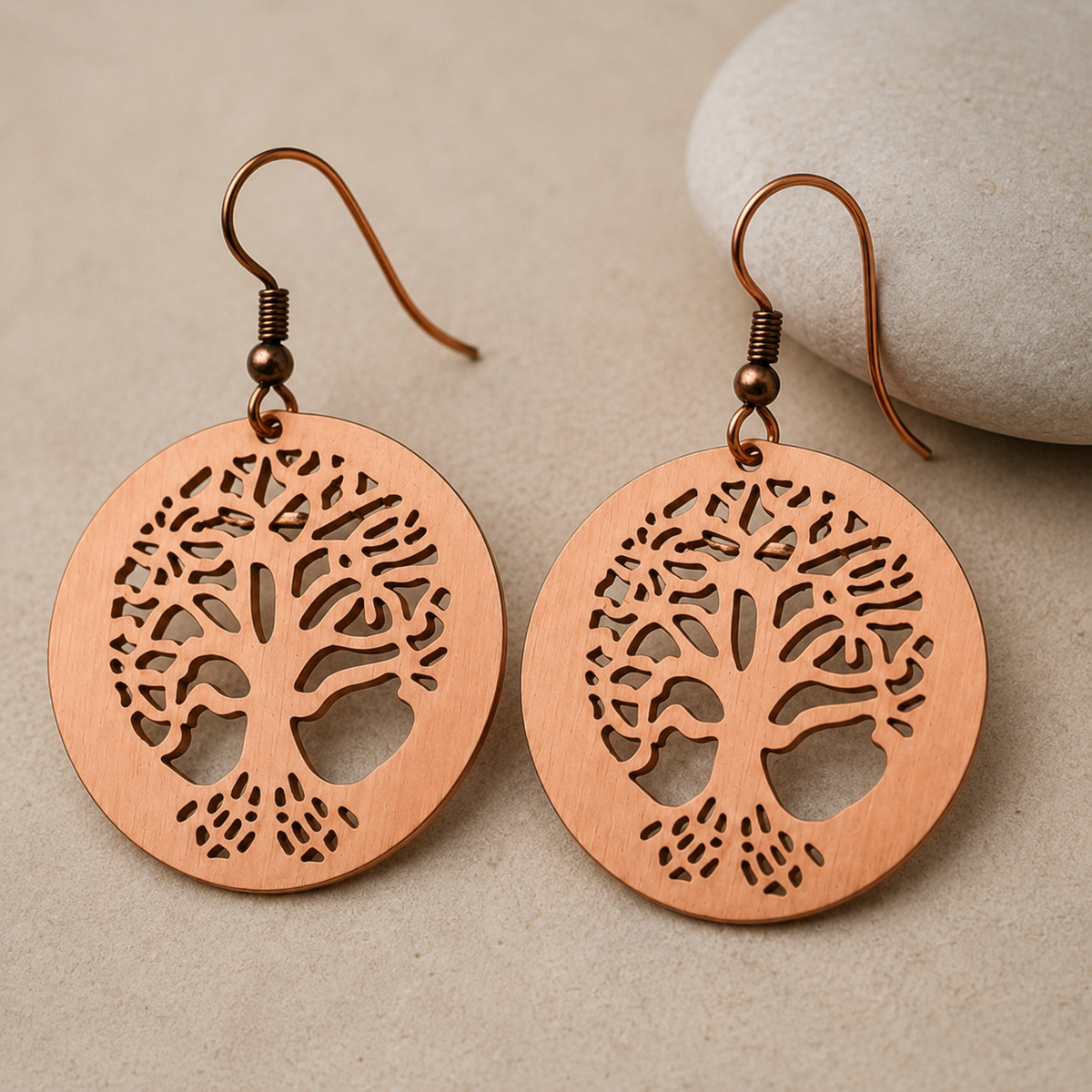Women's Copper Tree of Life Earrings