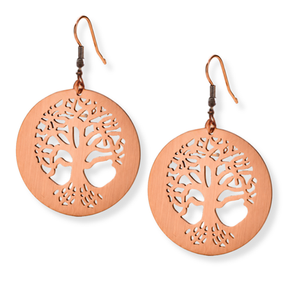Women's Copper Tree of Life Earrings