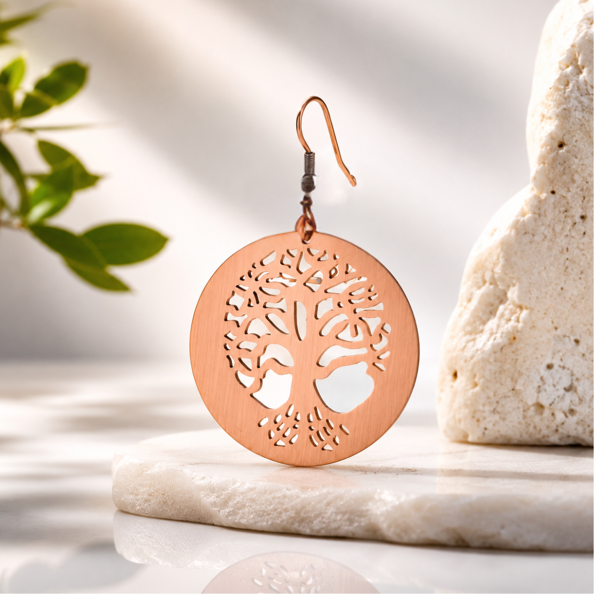 Women's Copper Tree of Life Earrings