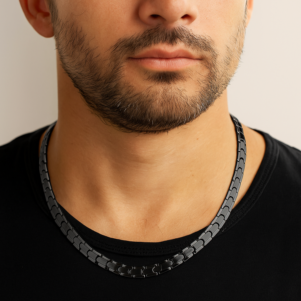 Men's Black Titanium Magnetic Necklace