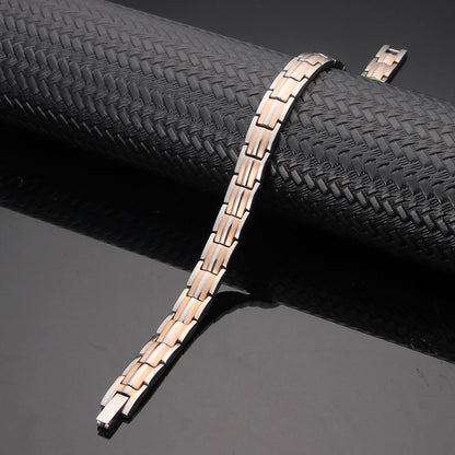 Women's High Power Magnetic Bracelet - Two Tone Rose Gold