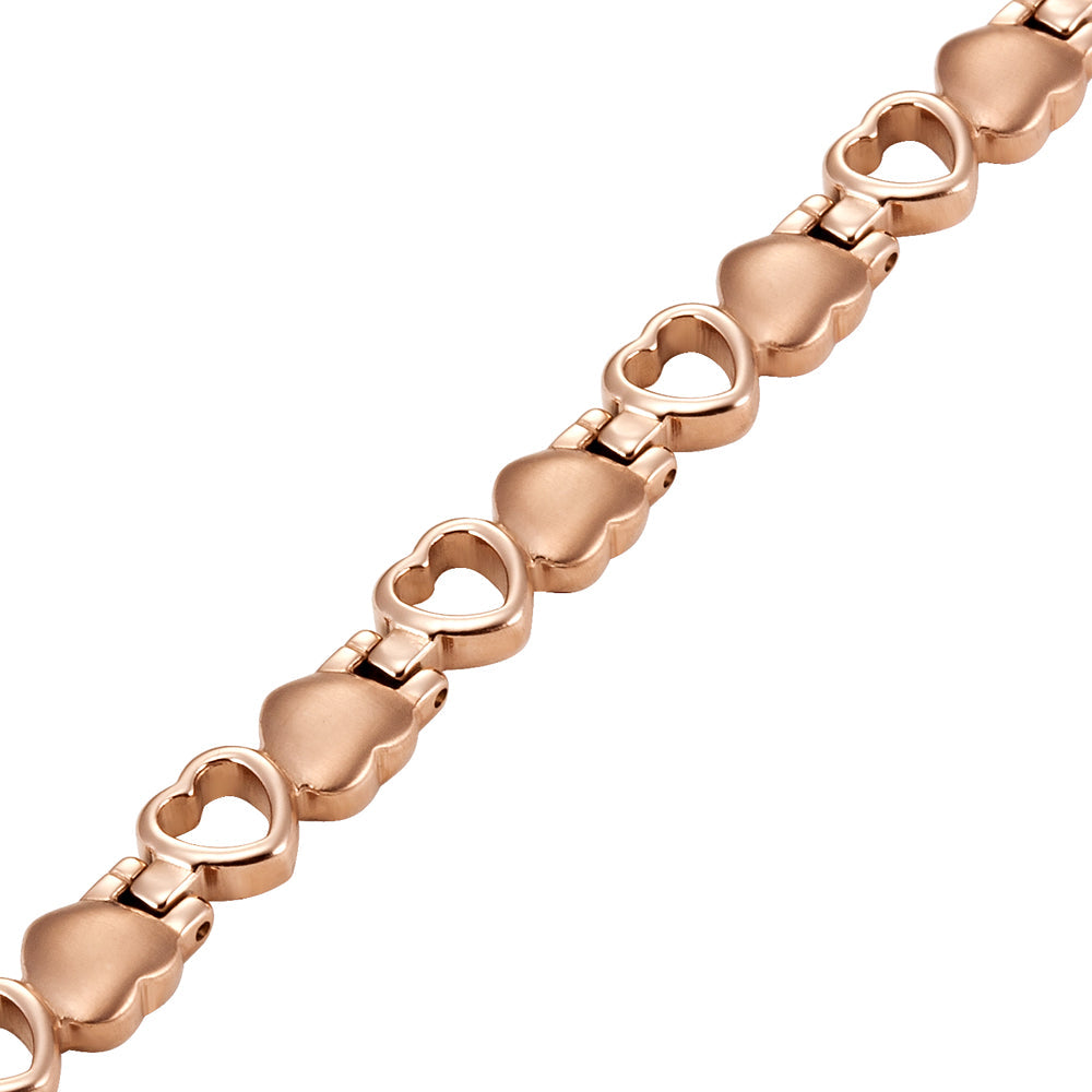 Women's Magnetic Anklet - Rose Gold Heart