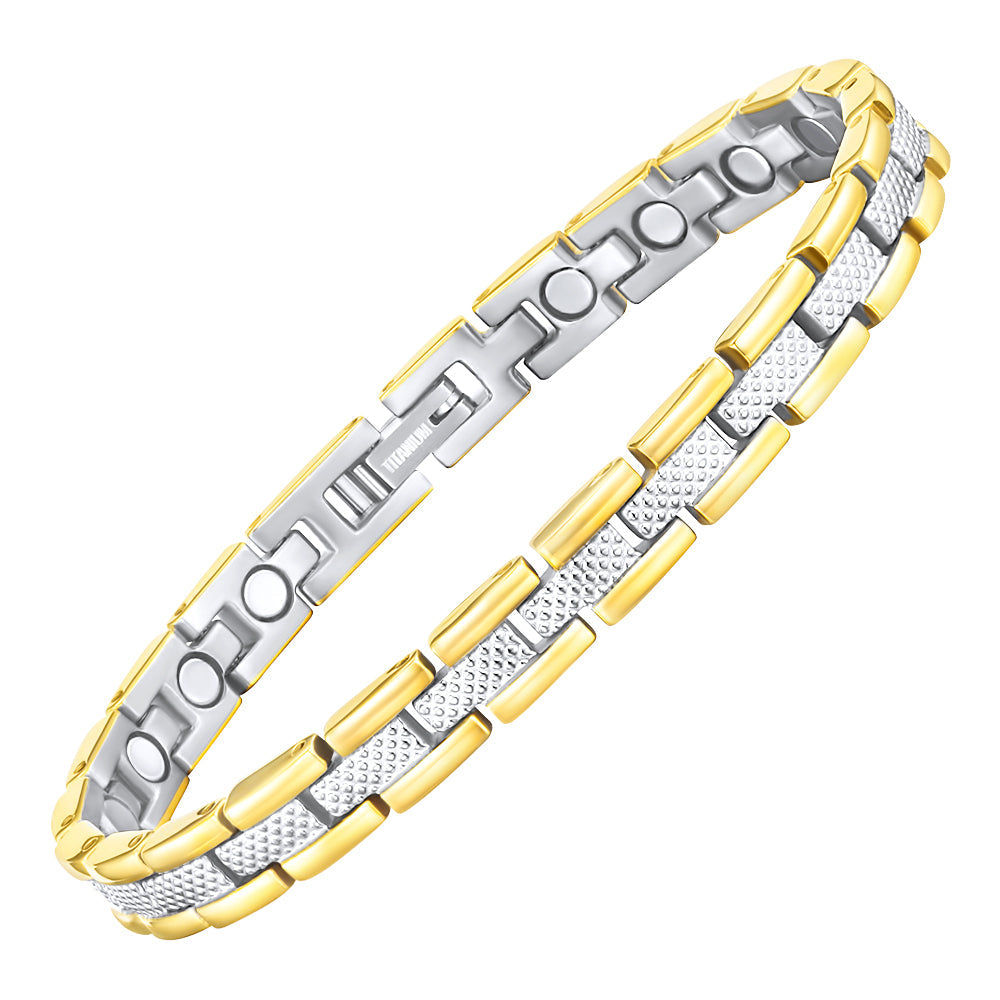 Women's Magnetic Bracelet - Two Tone Gold
