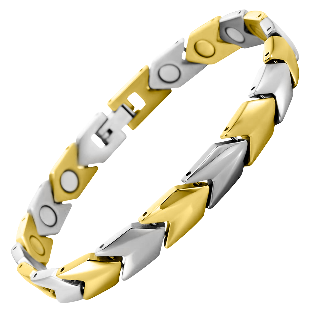 Women's Magnetic Bracelet - Two Tone Titanium
