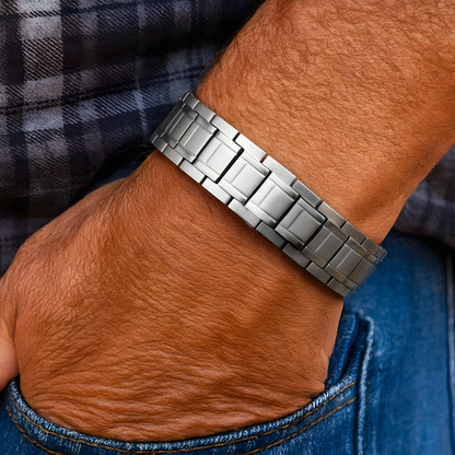 Men's Titanium Magnetic Bracelet - 6 Magnets Per Link