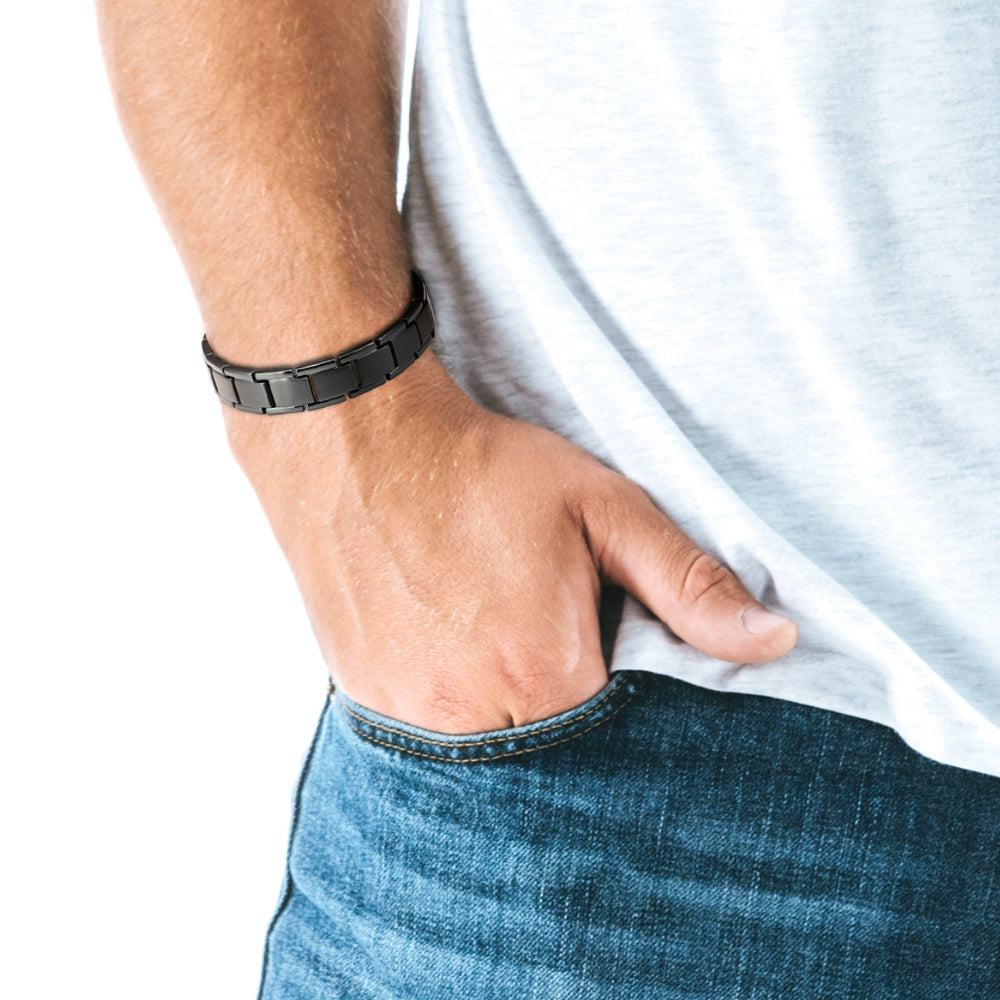 Men's Double Strength Black Titanium Magnetic Bracelet