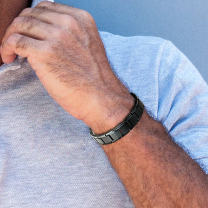 Men's Double Strength Black Titanium Magnetic Bracelet