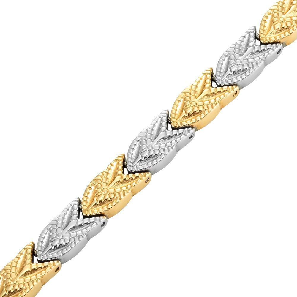 New Women's Two Tone Titanium Magnetic Bracelet