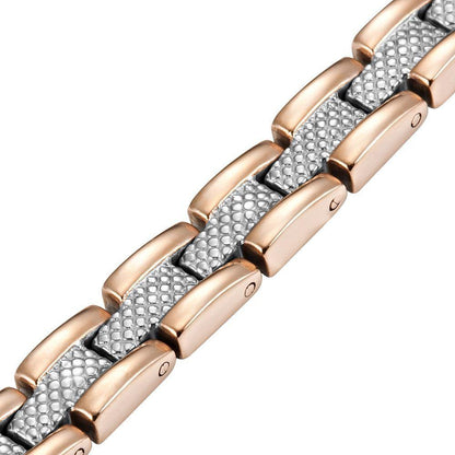 Women's Two Tone Four Element Titanium Magnetic Bracelet