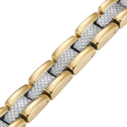 Bracciale Magnetico Donna Quattro Elementi Bicolore Oro